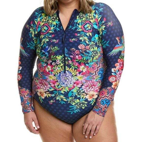 Johnny Was OCEAN DREAMER SURF SHIRT ONE PIECE 2X long sleeve - Picture 6 of 11